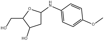 2-DEOXY-N-(4-METHOXYPHENYL) PENTOFURANOSYLAMINE 结构式