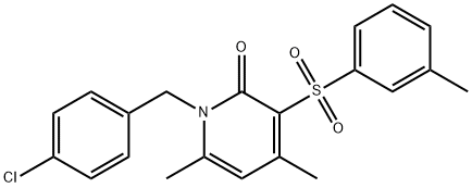 1-(4-CHLOROBENZYL)-4,6-DIMETHYL-3-[(3-METHYLPHENYL)SULFONYL]-2(1H)-PYRIDINONE 结构式