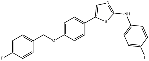5-(4-[(4-Fluorobenzyl)oxy]phenyl)-N-(4-fluorophenyl)-1,3-thiazol-2-amine 结构式