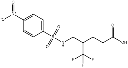 5,5,5-Trifluoro-4-(([(4-nitrophenyl)sulfonyl]amino)methyl)pentanoic acid 结构式