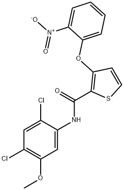 N-(2,4-DICHLORO-5-METHOXYPHENYL)-3-(2-NITROPHENOXY)-2-THIOPHENECARBOXAMIDE 结构式