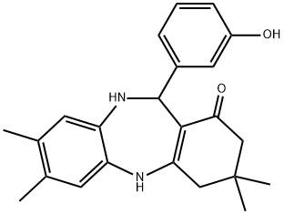 11-(3-Hydroxyphenyl)-3,3,7,8-tetramethyl-2,3,4,5,10,11-hexahydro-1H-dibenzo[b,e][1,4]diazepin-1-one 结构式