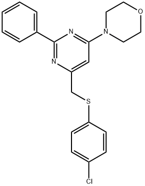 4-(6-([(4-CHLOROPHENYL)SULFANYL]METHYL)-2-PHENYL-4-PYRIMIDINYL)MORPHOLINE 结构式
