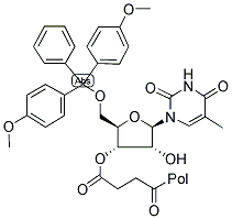 DIMETHOXYTRITYL THYMIDINE-SUCCINYL-LONG CHAIN ALKYL AMINE-CONTROLLED PORE GLASS 结构式