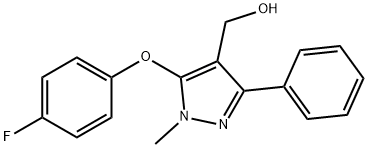 [5-(4-Fluorophenoxy)-1-methyl-3-phenyl-1H-pyrazol-4-yl]methanol 结构式