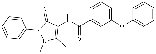 N-(2,3-Dimethyl-5-oxo-1-phenyl(3-pyrazolin-4-yl))(3-phenoxyphenyl)formamide 结构式