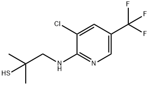 1-([3-CHLORO-5-(TRIFLUOROMETHYL)-2-PYRIDINYL]AMINO)-2-METHYL-2-PROPANETHIOL 结构式