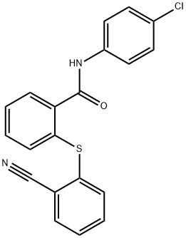 N-(4-CHLOROPHENYL)-2-[(2-CYANOPHENYL)SULFANYL]BENZENECARBOXAMIDE 结构式