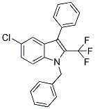 1-BENZYL-5-CHLORO-3-PHENYL-2-(TRIFLUOROMETHYL)-1H-INDOLE 结构式