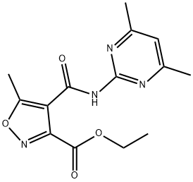 ETHYL 4-([(4,6-DIMETHYL-2-PYRIMIDINYL)AMINO]CARBONYL)-5-METHYL-3-ISOXAZOLECARBOXYLATE 结构式