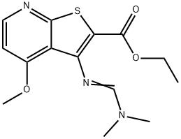 ETHYL 3-([(DIMETHYLAMINO)METHYLENE]AMINO)-4-METHOXYTHIENO[2,3-B]PYRIDINE-2-CARBOXYLATE 结构式