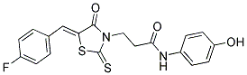3-[(5Z)-5-(4-FLUOROBENZYLIDENE)-4-OXO-2-THIOXO-1,3-THIAZOLIDIN-3-YL]-N-(4-HYDROXYPHENYL)PROPANAMIDE 结构式