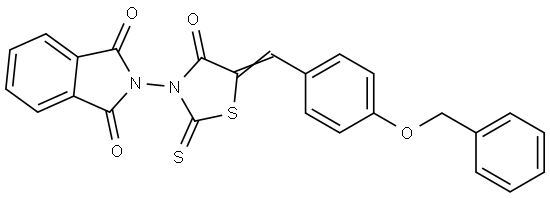 2-(5-([4-(Benzyloxy)phenyl]methylene)-4-oxo-2-thioxo-1,3-thiazolan-3-yl)-1H-isoindole-1,3(2H)-dione 结构式