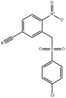 3-([(4-CHLOROPHENYL)SULFONYL]METHYL)-4-NITROBENZENECARBONITRILE 结构式