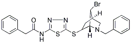 N1-(5-[(2-BENZYL-7-BROMO-2-AZABICYCLO[2.2.1]HEPT-6-YL)THIO]-1,3,4-THIADIAZOL-2-YL)-2-PHENYLACETAMIDE 结构式