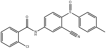 2-CHLORO-N-(3-CYANO-4-[(4-METHYLPHENYL)SULFINYL]PHENYL)BENZENECARBOXAMIDE 结构式