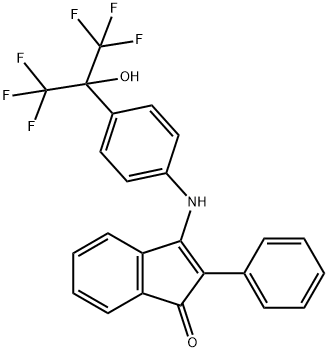 2-PHENYL-3-((4-(2,2,2-TRIFLUORO-1-HYDROXY-1-(TRIFLUOROMETHYL)ETHYL)PHENYL)AMINO)INDEN-1-ONE 结构式