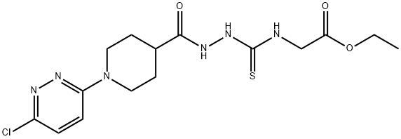 ETHYL 2-([(2-([1-(6-CHLORO-3-PYRIDAZINYL)-4-PIPERIDINYL]CARBONYL)HYDRAZINO)CARBOTHIOYL]AMINO)ACETATE 结构式