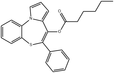 5-PHENYLPYRROLO[2,1-D][1,5]-BENZOTHIAZEPIN-4-OL HEXANOATE 结构式