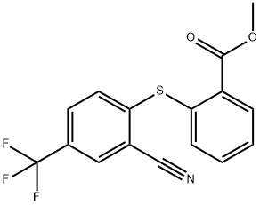 METHYL 2-([2-CYANO-4-(TRIFLUOROMETHYL)PHENYL]SULFANYL)BENZENECARBOXYLATE 结构式