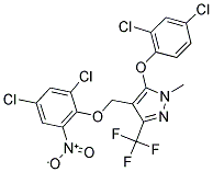 4-[(2,4-DICHLORO-6-NITROPHENOXY)METHYL]-1-METHYL-3-(TRIFLUOROMETHYL)-1H-PYRAZOL-5-YL 2,4-DICHLOROPHENYL ETHER 结构式