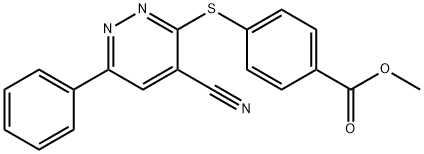 METHYL 4-[(4-CYANO-6-PHENYL-3-PYRIDAZINYL)SULFANYL]BENZENECARBOXYLATE 结构式