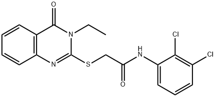 N-(2,3-Dichlorophenyl)-2-[(3-ethyl-4-oxo-3,4-dihydro-2-quinazolinyl)sulfanyl]acetamide 结构式