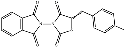 2-(5-[(4-FLUOROPHENYL)METHYLENE]-4-OXO-2-THIOXO-1,3-THIAZOLAN-3-YL)-1H-ISOINDOLE-1,3(2H)-DIONE 结构式