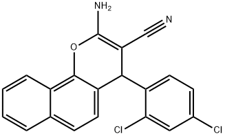 2-AMINO-4-(2,4-DICHLOROPHENYL)-4H-BENZO[H]CHROMENE-3-CARBONITRILE 结构式