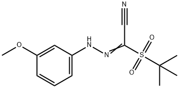 2-(TERT-BUTYLSULFONYL)-2-[2-(3-METHOXYPHENYL)HYDRAZONO]ACETONITRILE 结构式