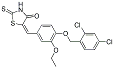 (5E)-5-{4-[(2,4-DICHLOROBENZYL)OXY]-3-ETHOXYBENZYLIDENE}-2-THIOXO-1,3-THIAZOLIDIN-4-ONE 结构式