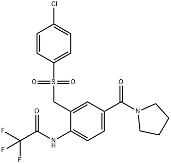 N-[2-([(4-CHLOROPHENYL)SULFONYL]METHYL)-4-(1-PYRROLIDINYLCARBONYL)PHENYL]-2,2,2-TRIFLUOROACETAMIDE 结构式