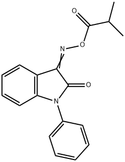 3-[(ISOBUTYRYLOXY)IMINO]-1-PHENYL-1,3-DIHYDRO-2H-INDOL-2-ONE 结构式