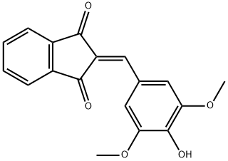 2-((4-Hydroxy-3,5-dimethoxyphenyl)methylene)indane-1,3-dione 结构式