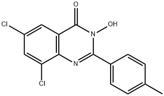 6,8-DICHLORO-3-HYDROXY-2-(4-METHYLPHENYL)-4(3H)-QUINAZOLINONE 结构式