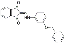 2-(((3-(PHENYLMETHOXY)PHENYL)AMINO)METHYLENE)INDANE-1,3-DIONE 结构式