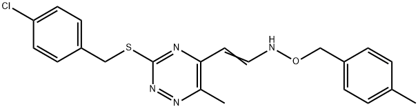 3-[(4-CHLOROBENZYL)SULFANYL]-6-METHYL-5-(2-([(4-METHYLBENZYL)OXY]AMINO)VINYL)-1,2,4-TRIAZINE 结构式