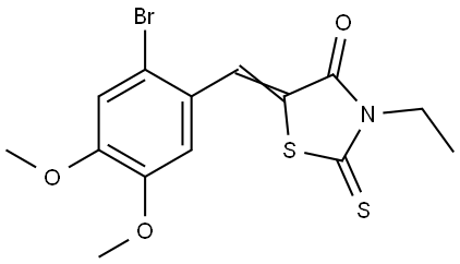 5-[(2-Bromo-4,5-dimethoxyphenyl)methylene]-3-ethyl-2-thioxo-1,3-thiazolan-4-one 结构式