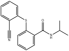 2-[(2-CYANOPHENYL)SULFANYL]-N-ISOPROPYLBENZENECARBOXAMIDE 结构式