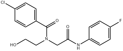 4-氯-N-(2-((4-氟苯基)氨基)-2-氧乙基)-N-(2-羟乙基)苯甲酰胺 结构式
