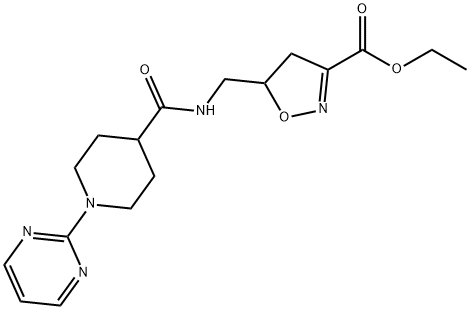 ETHYL 5-[(([1-(2-PYRIMIDINYL)-4-PIPERIDINYL]CARBONYL)AMINO)METHYL]-4,5-DIHYDRO-3-ISOXAZOLECARBOXYLATE 结构式