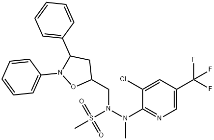 N'-[3-CHLORO-5-(TRIFLUOROMETHYL)-2-PYRIDINYL]-N-[(2,3-DIPHENYLTETRAHYDRO-5-ISOXAZOLYL)METHYL]-N'-METHYLMETHANESULFONOHYDRAZIDE 结构式