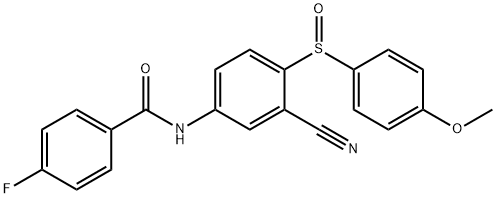 N-(3-CYANO-4-[(4-METHOXYPHENYL)SULFINYL]PHENYL)-4-FLUOROBENZENECARBOXAMIDE 结构式