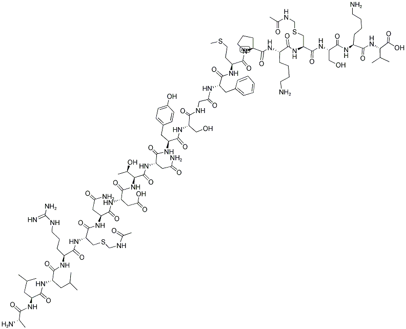 ALA-LEU-LEU-ARG-CYS(ACM)-ASN-ASP-THR-ASN-TYR-SER-GLY-PHE-MET-PRO-LYS-CYS(ACM)-SER-LYS-VAL 结构式