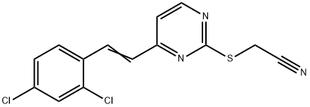 2-([4-(2,4-DICHLOROSTYRYL)-2-PYRIMIDINYL]SULFANYL)ACETONITRILE 结构式