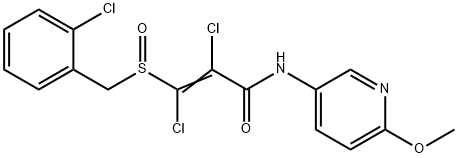 2,3-DICHLORO-3-[(2-CHLOROBENZYL)SULFINYL]-N-(6-METHOXY-3-PYRIDINYL)ACRYLAMIDE 结构式