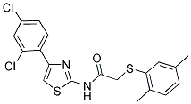 N-[4-(2,4-DICHLOROPHENYL)-1,3-THIAZOL-2-YL]-2-[(2,5-DIMETHYLPHENYL)SULFANYL]ACETAMIDE 结构式