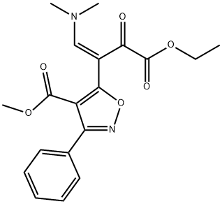 METHYL 5-[2-(DIMETHYLAMINO)-1-(2-ETHOXY-2-OXOACETYL)VINYL]-3-PHENYL-4-ISOXAZOLECARBOXYLATE 结构式