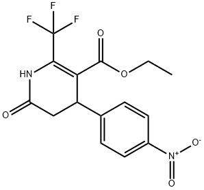 Ethyl 4-(4-nitrophenyl)-6-oxo-2-(trifluoromethyl)-1,4,5,6-tetrahydro-3-pyridinecarboxylate 结构式