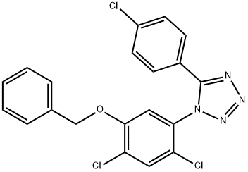 1-[5-(BENZYLOXY)-2,4-DICHLOROPHENYL]-5-(4-CHLOROPHENYL)-1H-1,2,3,4-TETRAAZOLE 结构式